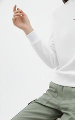 The DROP-OUT Signature Oversized White Crewneck Sweatshirt for Female