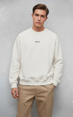 The DROP-OUT Signature Oversized White Crewneck Sweatshirt