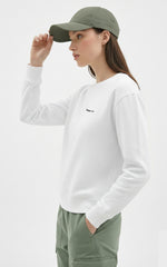 The DROP-OUT Signature Oversized White Crewneck Sweatshirt for Female