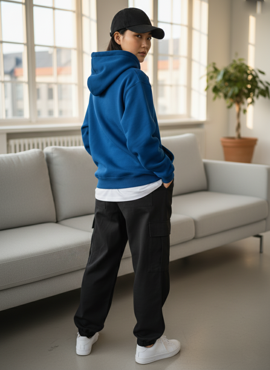 The Essential Royal Blue Oversized Hoodie for Female