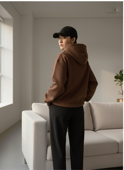 The Essential Brown Oversized Hoodie for Female