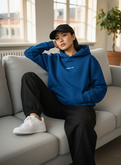 The Essential Royal Blue Oversized Hoodie for Female