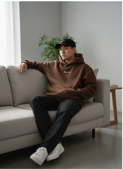 The Essential Brown Oversized Hoodie for Male