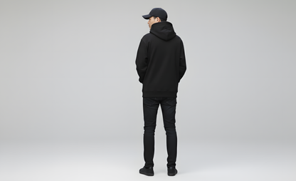 KNITTED MEN's The Essential Hoodie - Onyx Black