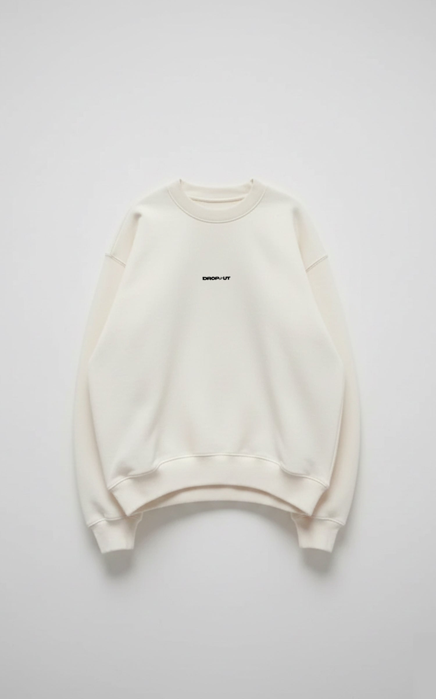 The DROP-OUT Signature Oversized White Crewneck Sweatshirt