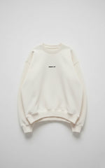The DROP-OUT Signature Oversized White Crewneck Sweatshirt