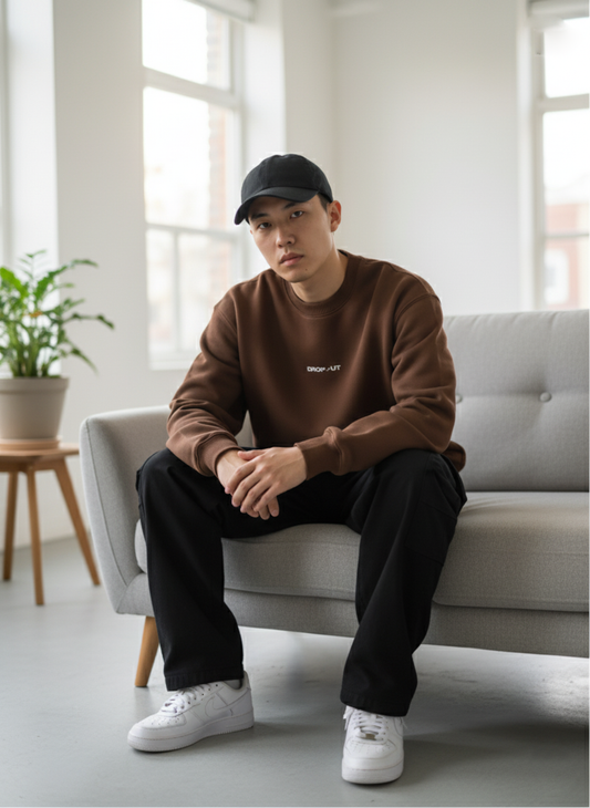 The DROP-OUT Signature Oversized Black Crewneck Sweatshirt